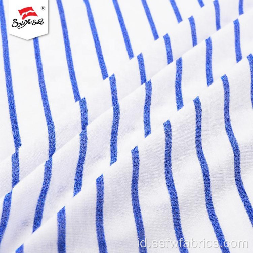 Disesuaikan Soft Hand Feel Polyester Stripe Fabric